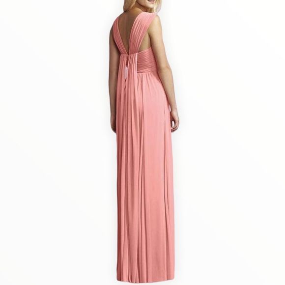Jenny Yoo Full Length Convertible Chiffon Dress Gown Apricot size 14 NWT JY515 - Picture 2 of 16
